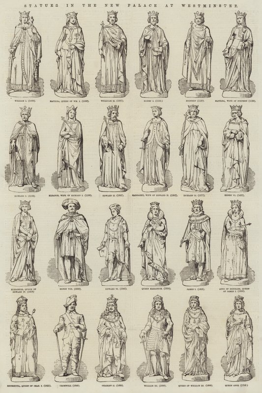 Statues in the New Palace at Westminster by English School