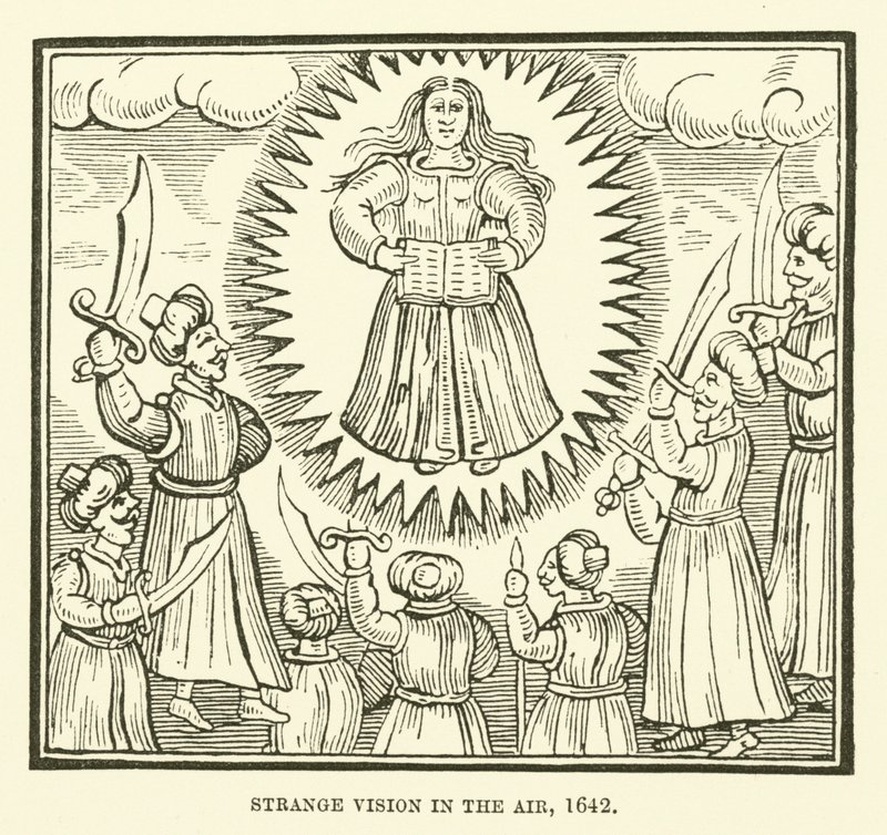 Strange vision in the air, 1642 by English School