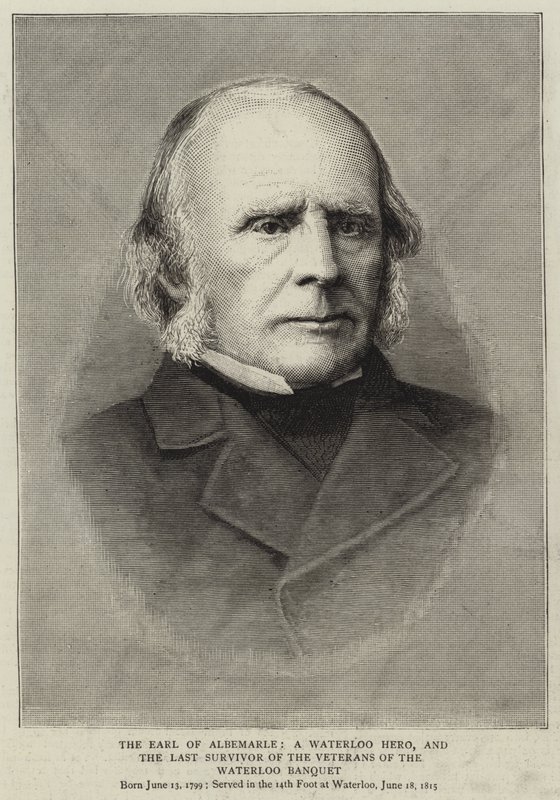 The Earl of Albemarble, a Waterloo Hero, and the Last Survivor of the Veterans of the Waterloo Banquet by English School