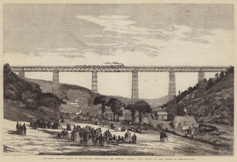 The Great Crumlin Viaduct, on the Newport, Abergavenny, and Hereford Railway by English School
