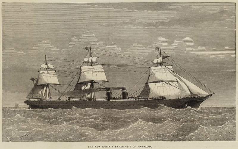 The New Inman Steamer City of Richmond by English School