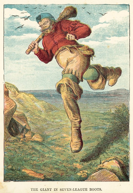 The giant in seven-league boots by English School