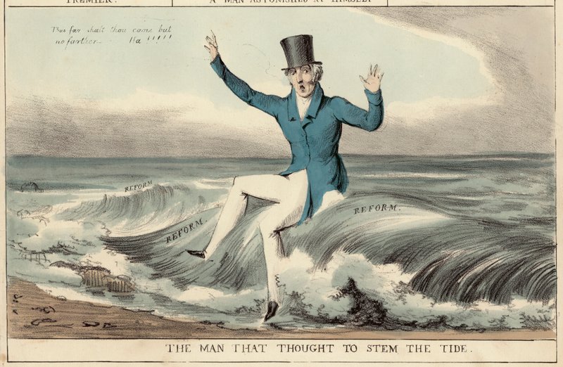 The Man That Thought to Stem the Tide of Reform, The Duke Of Wellington by English School