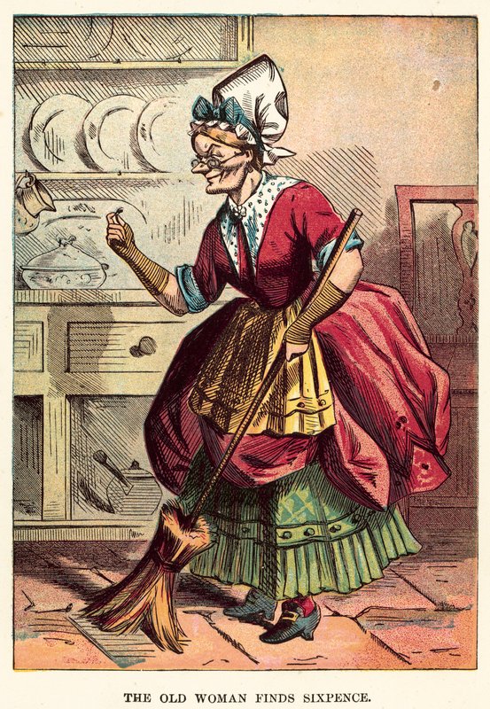 The old woman finds sixpence by English School