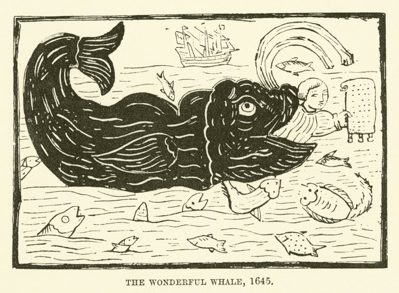 The wonderful whale, 1645 by English School