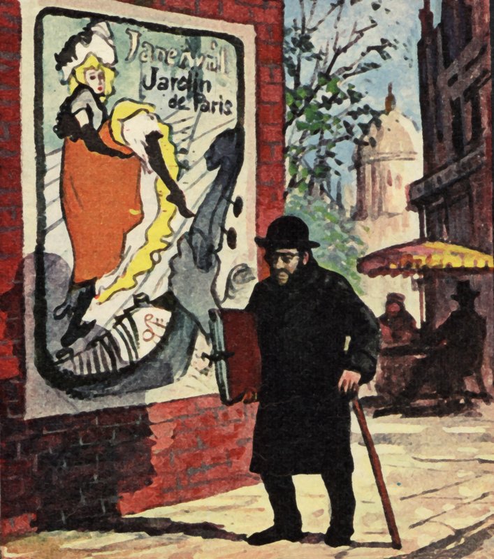 Toulouse Lautrec walking the streets of Paris by English School
