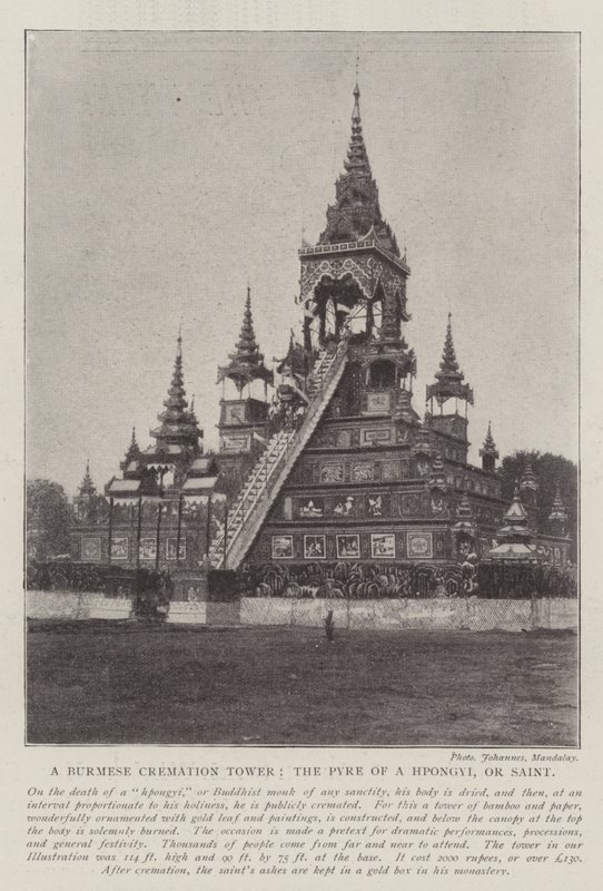 A Burmese Cremation Tower, the Pyre of a Hpongyi, or Saint by English Photographer