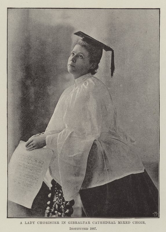 A Lady Chorister in Gibraltar Cathedral Mixed Choir, instituted 1887 by English Photographer