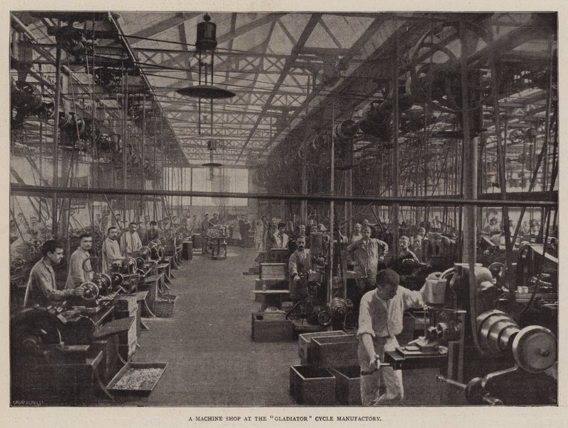 A Machine Shop at the Gladiator Cycle Manufactory by English Photographer