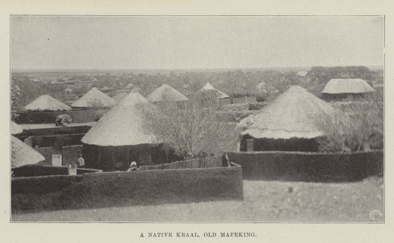 A Native Kraal, Old Mafeking by English Photographer