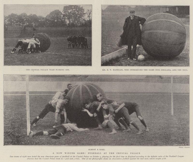 A New Winter Game, Pushball at the Crystal Palace by English Photographer