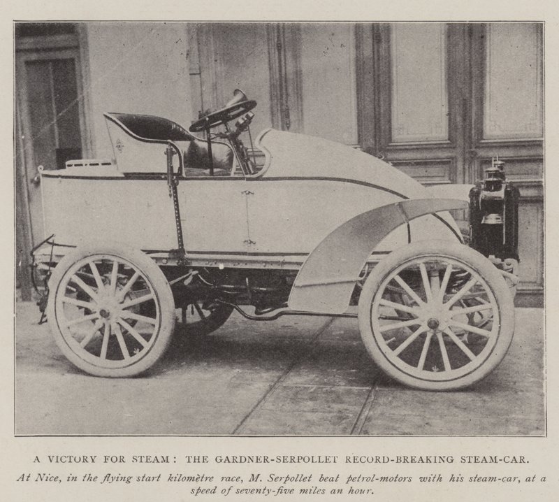 A Victory for Steam, the Gardener-Serpollet Record-Breaking Steam-Car by English Photographer