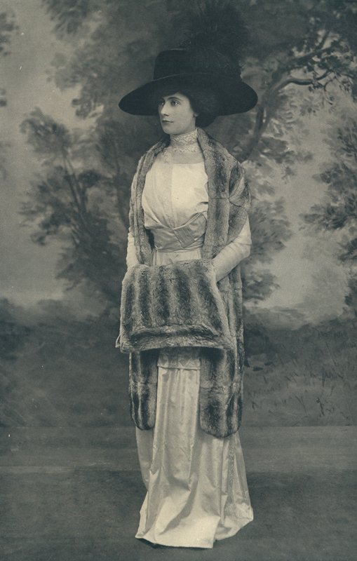 A graceful Chinchilla Stole, with shaped Muff to match, also made in Mole, Squirrel, and Seal dyed Musquash by English Photographer