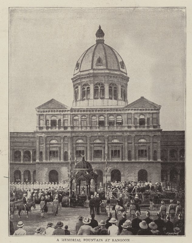 A Memorial Fountain, Rangoon by English Photographer