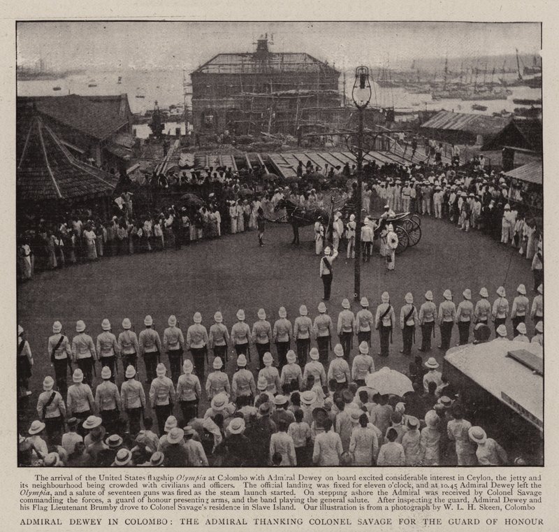 Admiral Dewey in Colombo, the Admiral thanking Colonel Savage for the Guard of Honour by English Photographer