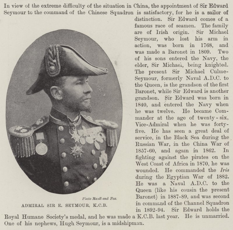 Admiral Sir E Seymour, KCB by English Photographer
