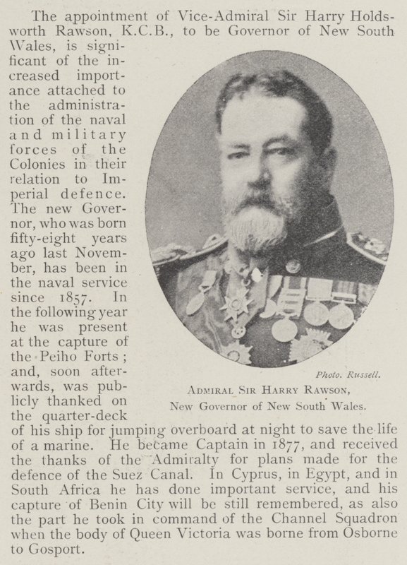 Admiral Sir Harry Rawson, New Governor of New South Wales by English Photographer