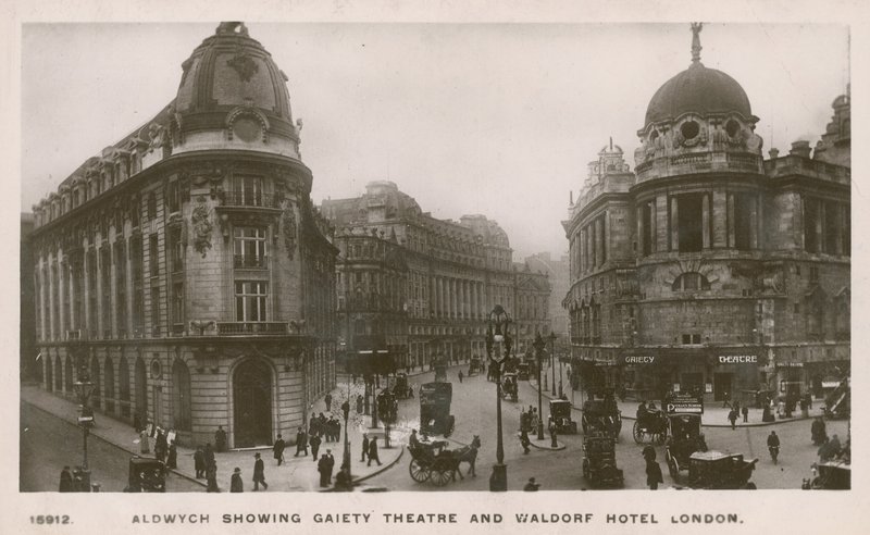 Aldwych Showing Gaiety Theatre and Waldorf Hotel by English Photographer