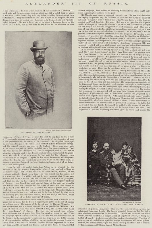 Alexander III of Russia by English Photographer