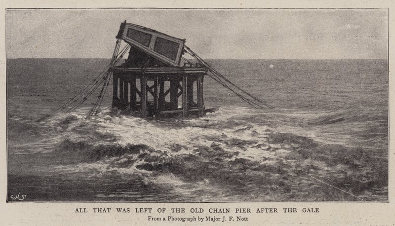 All that was left of the Old Chain Pier after the Gale by English Photographer