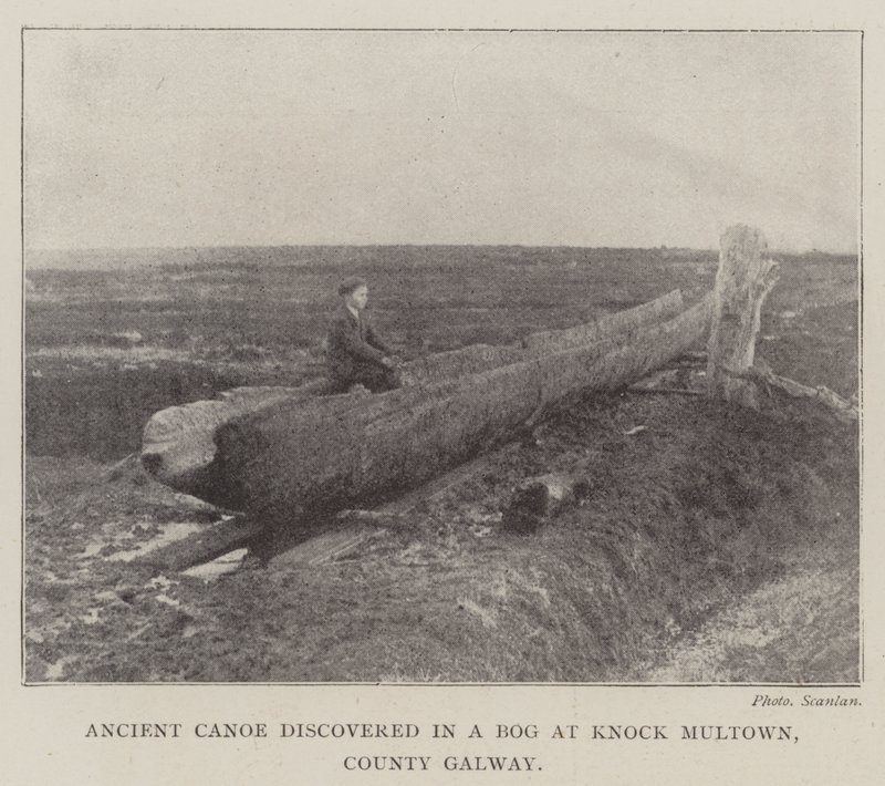 Ancient Canoe discovered in a Bog at Knock Multown, County Galway by English Photographer