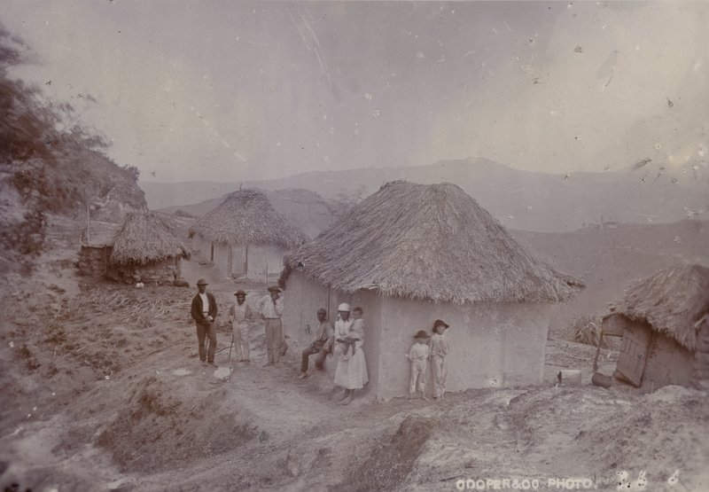 Barbadian village on a hillside, 1880 by English Photographer