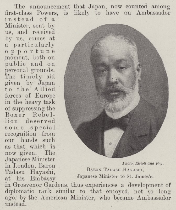 Baron Tadasu Hayashi, Japanese Minister to St James by English Photographer