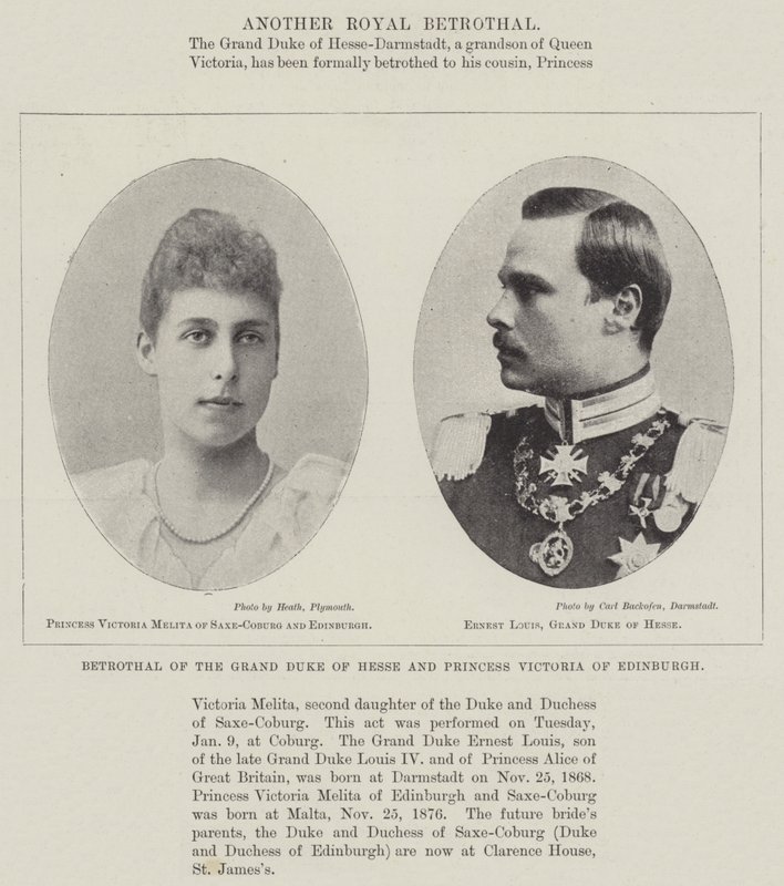 Betrothal of the Grand Duke of Hesse and Princess Victoria of Edinburgh by English Photographer