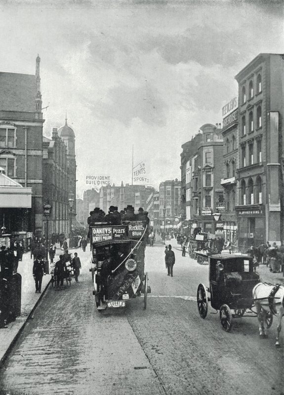 Bishopsgate Street, looking East from near Liverpool Street by English Photographer