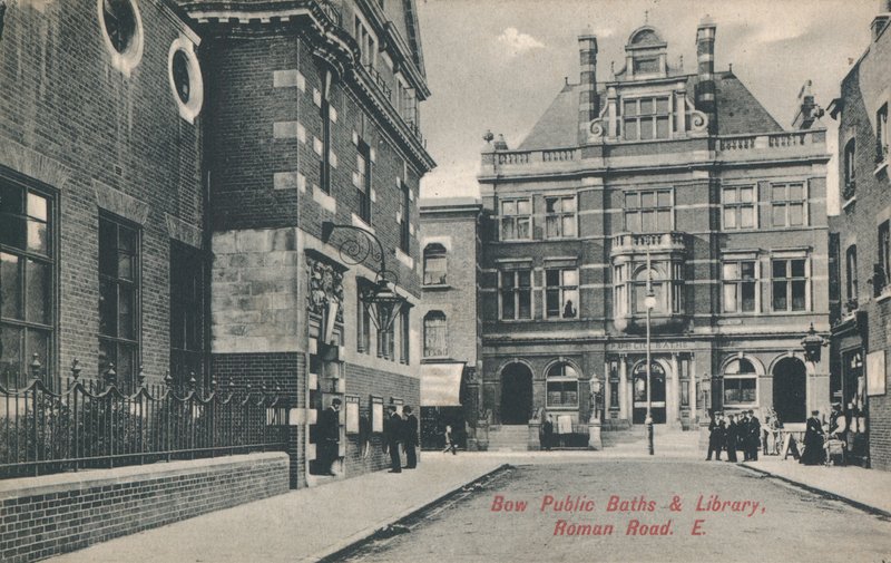 Bow Public Baths and Library, Roman Road, London by English Photographer