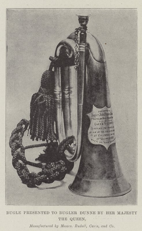 Bugle presented to Bugler Dunne by Her Majesty the Queen by English Photographer