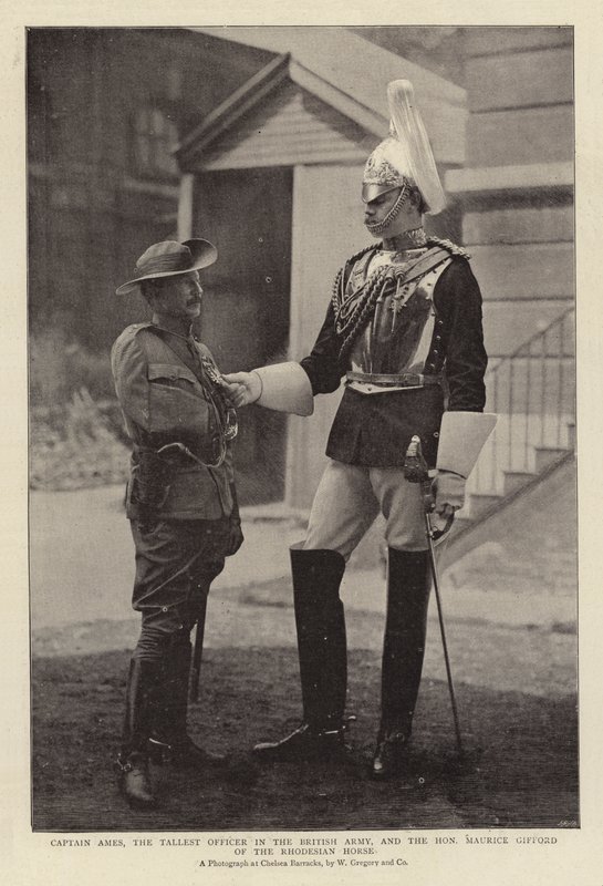 Captain Ames, the Tallest Officer in the British Army, and the Honourable Maurice Gifford of the Rhodesian Horse by English Photographer