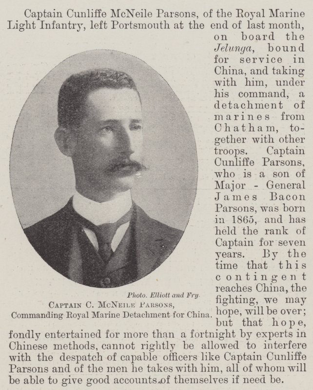 Captain C McNeile Parsons, Commanding Royal Marine Detachment for China by English Photographer