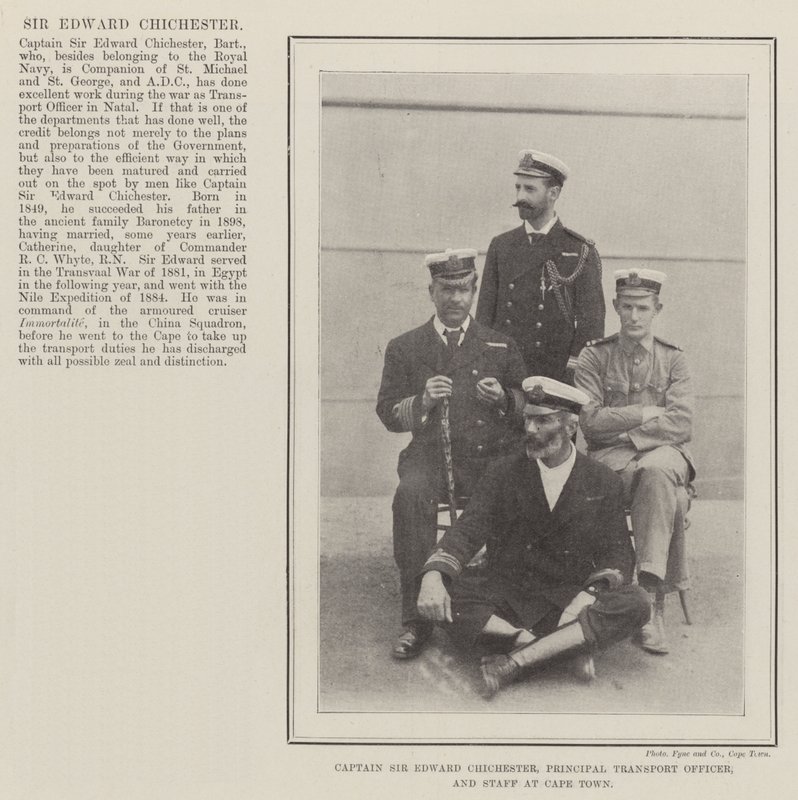Captain Sir Edward Chichester, Principal Transport Officer, and Staff at Cape Town by English Photographer