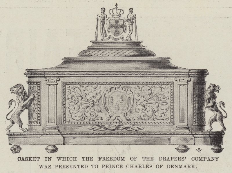 Casket in which the Freedom of the Drapers Company was presented to Prince Charles of Denmark by English Photographer