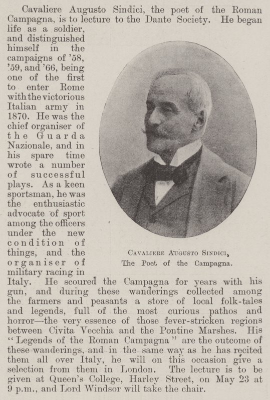Cavaliere Augusto Sindici, the Poet of the Campagna by English Photographer
