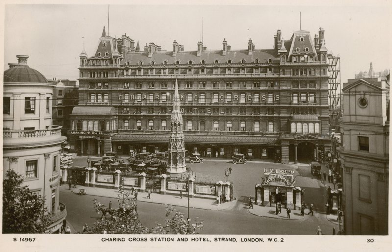Charing Cross Station and Hotel, Strand, London by English Photographer