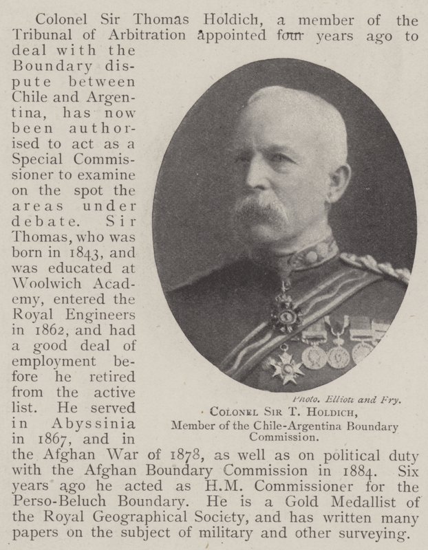 Colonel Sir T Holdich, Member of the Chile-Argentina Boundary Commission by English Photographer