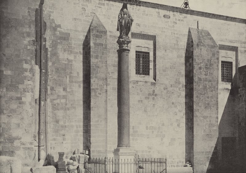 Column and Statue of the Virgin, Nazareth, near the site of the home of Joseph and Mary by English Photographer
