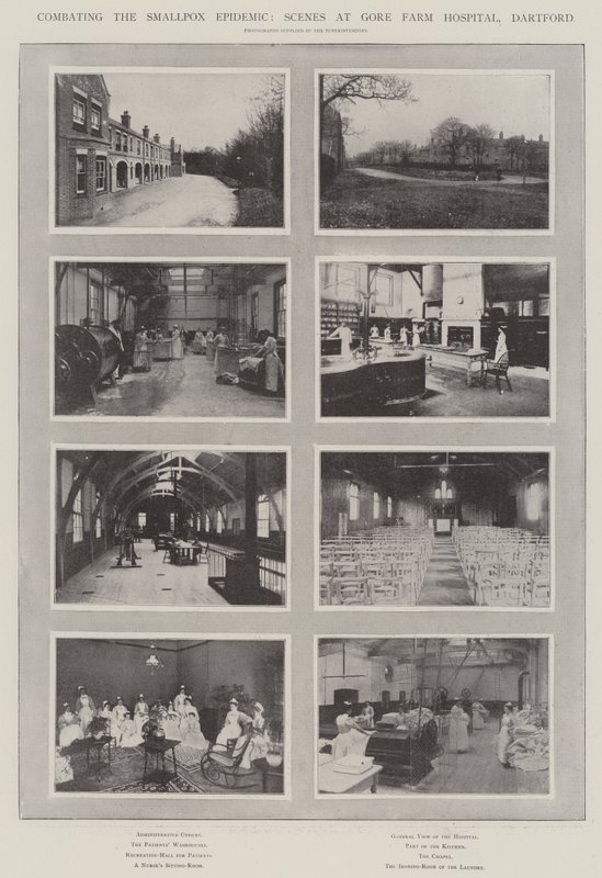 Combating the Smallpox Epidemic, Scenes at Gore Farm Hospital, Dartford by English Photographer
