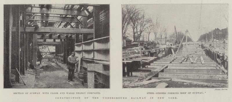 Construction of the Underground Railway in New York by English Photographer
