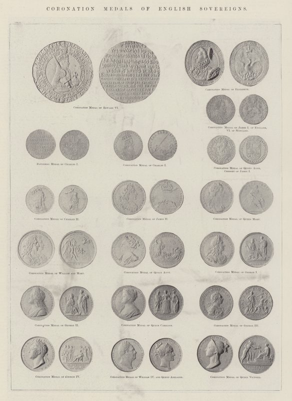 Coronation Medals of English Sovereigns by English Photographer