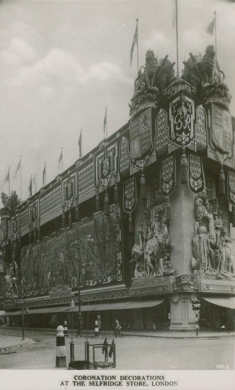 Coronation decorations at the Selfridge store, London by English Photographer