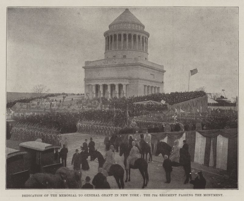 Dedication of the Memorial to General Grant in New York, the 7th Regiment Passing the Monument by English Photographer