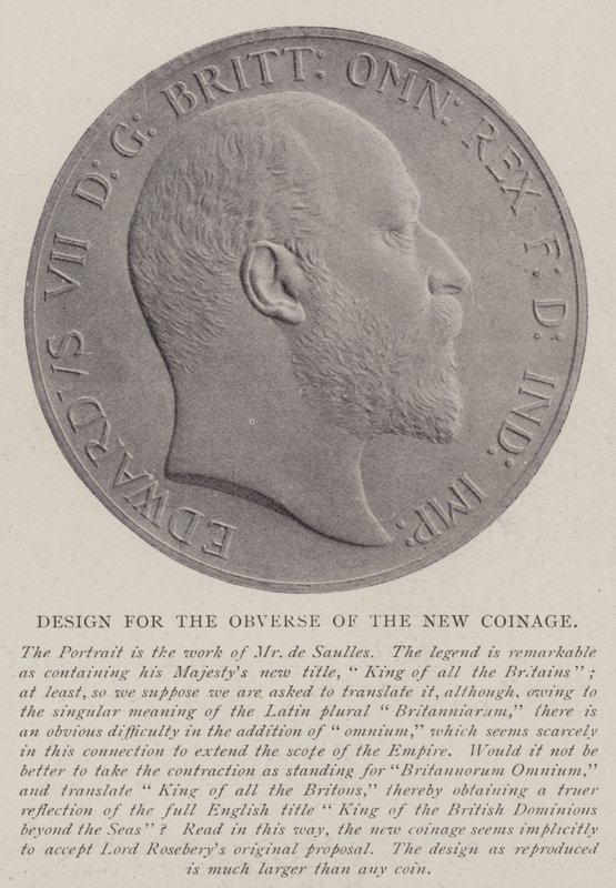 Design for the Obverse of the New Coinage by English Photographer