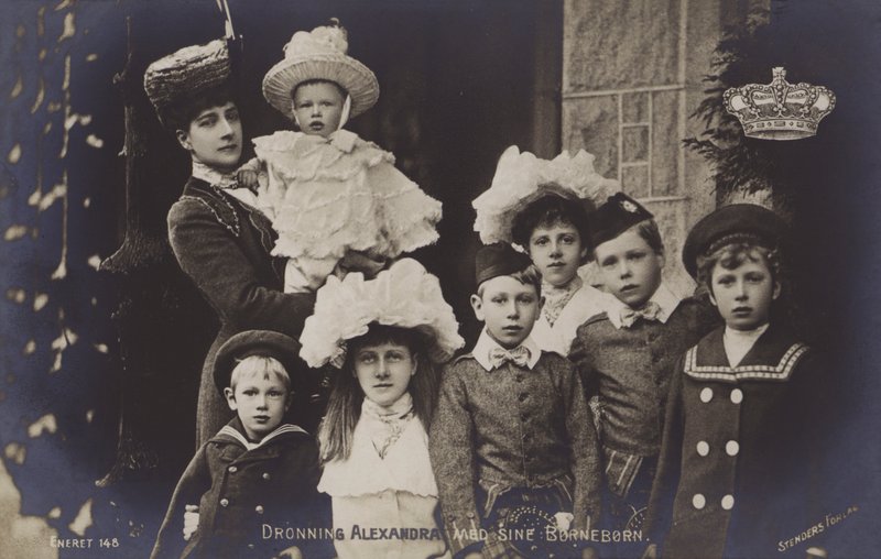 Queen Alexandra with her grandchildren by English Photographer