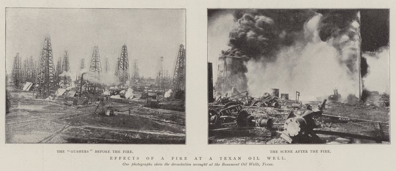 Effects of a Fire at a Texan Oil Well by English Photographer