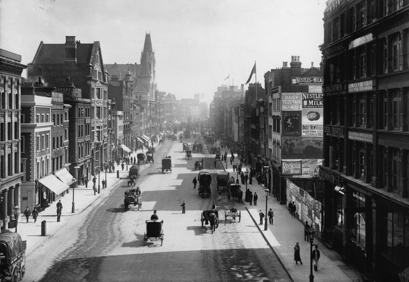 Farringdon Street, London, from Holborn Viaduct by English Photographer