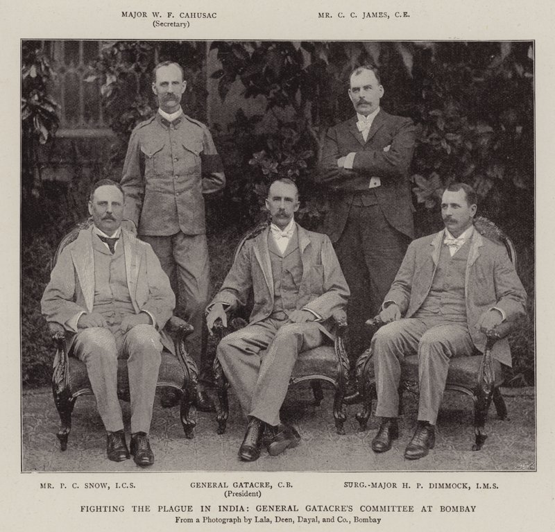 Fighting the Plague in India, General Gatacres Committee at Bombay by English Photographer