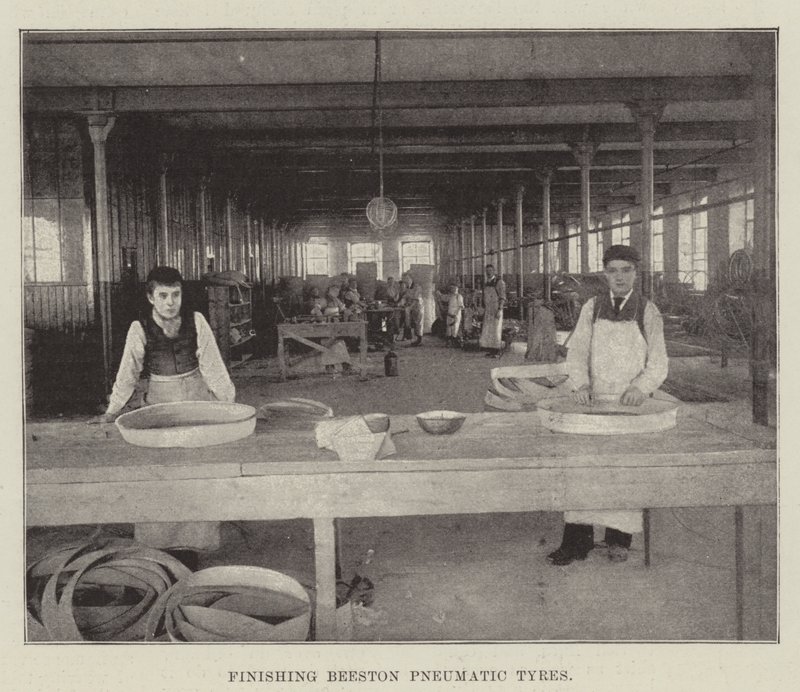 Finishing Beeston Pneumatic Tyres by English Photographer